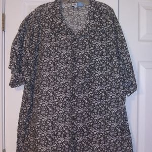 Mens Gray Skull Patterned Button Down